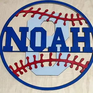 Custom baseball name plates