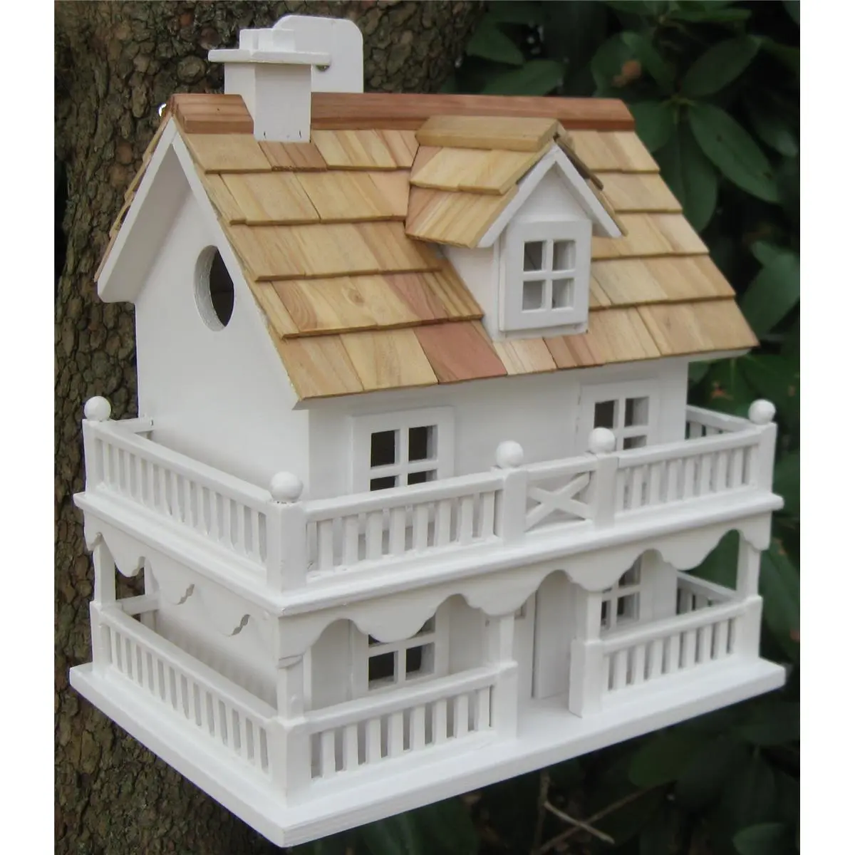 Wooden Single Unit House Shape Birdhouse - Classic Series White Bird Habitat with Aesthetic Appeal for Bird Supplies Accessories
