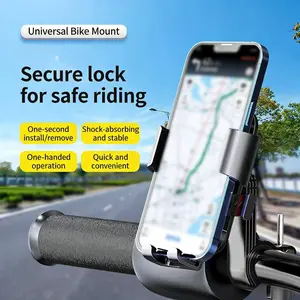Electric Bike Phone Navigation Holder, Shockproof Bicycle Mount, Food Delivery Rider Mobile Stand, Electric Scooter Anti-Vibration Bracket