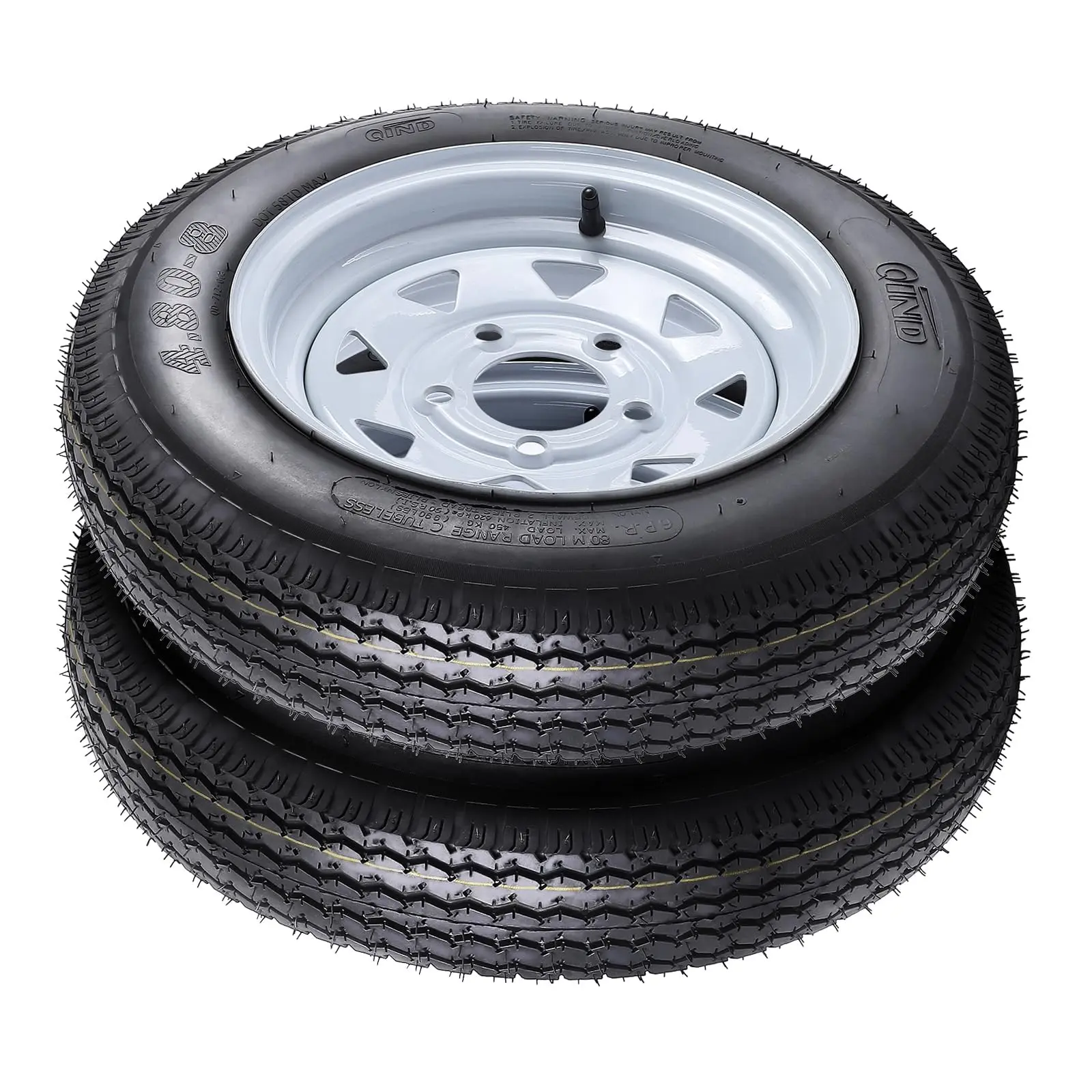 GAOMON 4.80-8 480-8 Trailer Tires with 8" Rims, 5 Lug on 4.5", Load Range c, 6PR, Set of 2 Tires GAOMON 4.80-8 480-8 Trailer Tires with 8" Rims, 5 Lug on 4.5", Load Range c, 6PR, Set of 2 Tires
