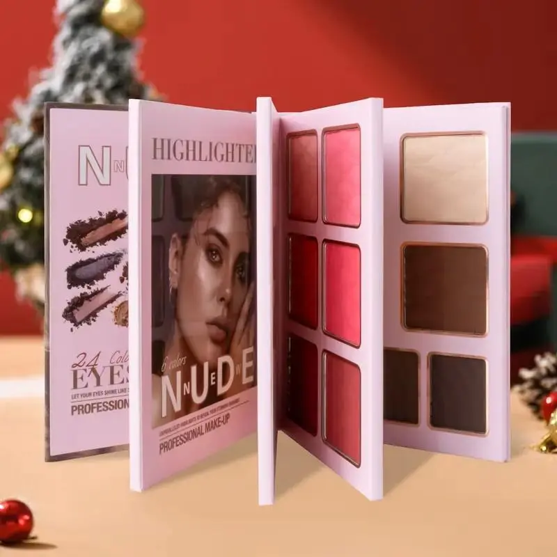 43-color Makeup Palette-4-layer Flip-topDesign, Including Matte And Glitter Eyeshadow,Blush, Contour And Highlight Combination Multi Palette Colorful Makeup Palette