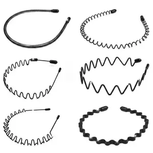 6-Pack Metal Zig Zag Headbands – Wave Tooth Elastic Hair Bands for Women
