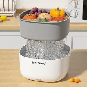 Ultrasonic Fruit and Vegetable Washing Machine with Handle Fruit Cleaner Device Vegetables Cleaning Basket Kitchen Gadgets