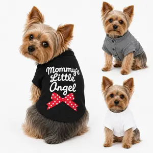 Yorkshire Terrier Dog Clothes Set – Cute Pet Shirt Outfit, “Mommy’s Little Angel” Puppy Tee, Soft Small Dog Apparel for Yorkie & Toy Breeds