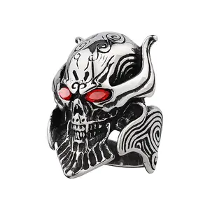 Men's Polished Gothic Aesthetic European Style Tough Ring - Stainless Steel, Titanium Steel Dark Knight Jewelry Accessory