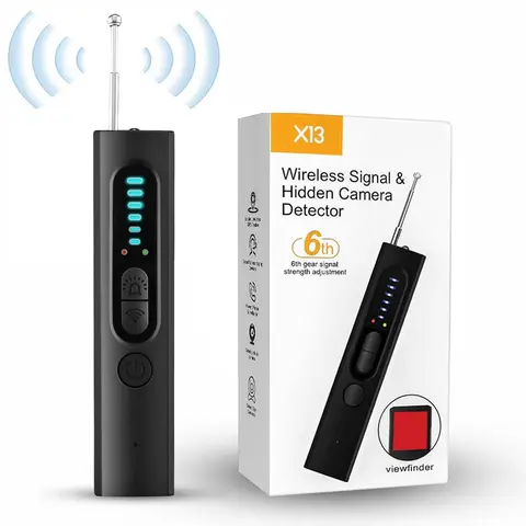 AI-Powered Hidden Camera Detector - Magnetic, Rechargeable, Portable, Adjustable Safety Device with 6-Level Sensitivity, 4 Modes, 30H Runtime, 1MHz-6.5GHz RF Signals Detection, Vibration Alarm, Lithium Battery (0.63*0.83*3.46 Inches) for Travel, Car