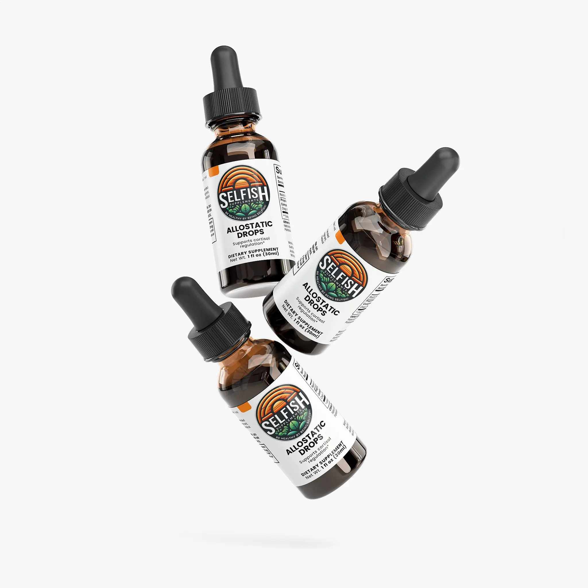 Selfish Allostatic Drops - 30ml Adaptogenic Mushroom Blend for Relaxation & Wellness with Reishi, Chaga, Maitake, Shiitake, Turkey Tail