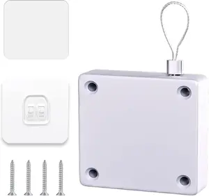 Automatic Shower Curtain Closer – Punch-Free Sensor Door Closer with 1.2m Drawstring for Bathroom & Home Use (1000g Force)