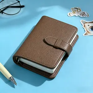 Faux Pocket Notebook, Mini Record Book with Elastic Closure and Buckle, Pen Loop Design, Travel Journal, Daily Notes, Travel Diary Notebook