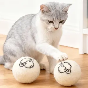Indestructible Wool Ball Cat Toy Silent Solid Fun for Playful Kittens