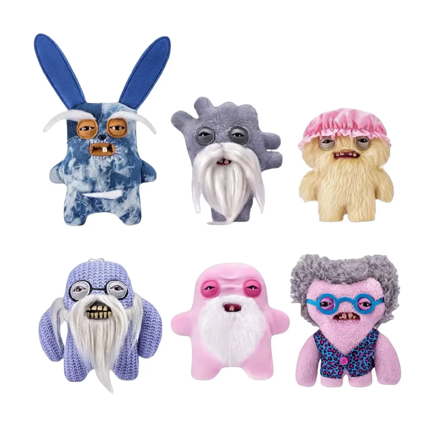 Fuggler Funny Ugly Monster Plush Toys - Grumpy Old Farts Edition, Creepy Cute Stuffed Animal with Teeth & White Beard, Ultimate Over-The-Hill Birthday Gag Gift for Adults, Weird Plushie Collectible