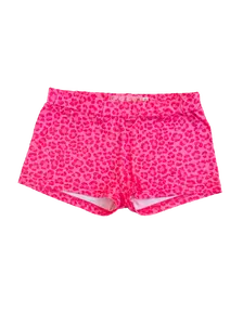 Pink Leopard Black and White Mini Shorts Spandex Cheetah Print Low Waisted Y2k