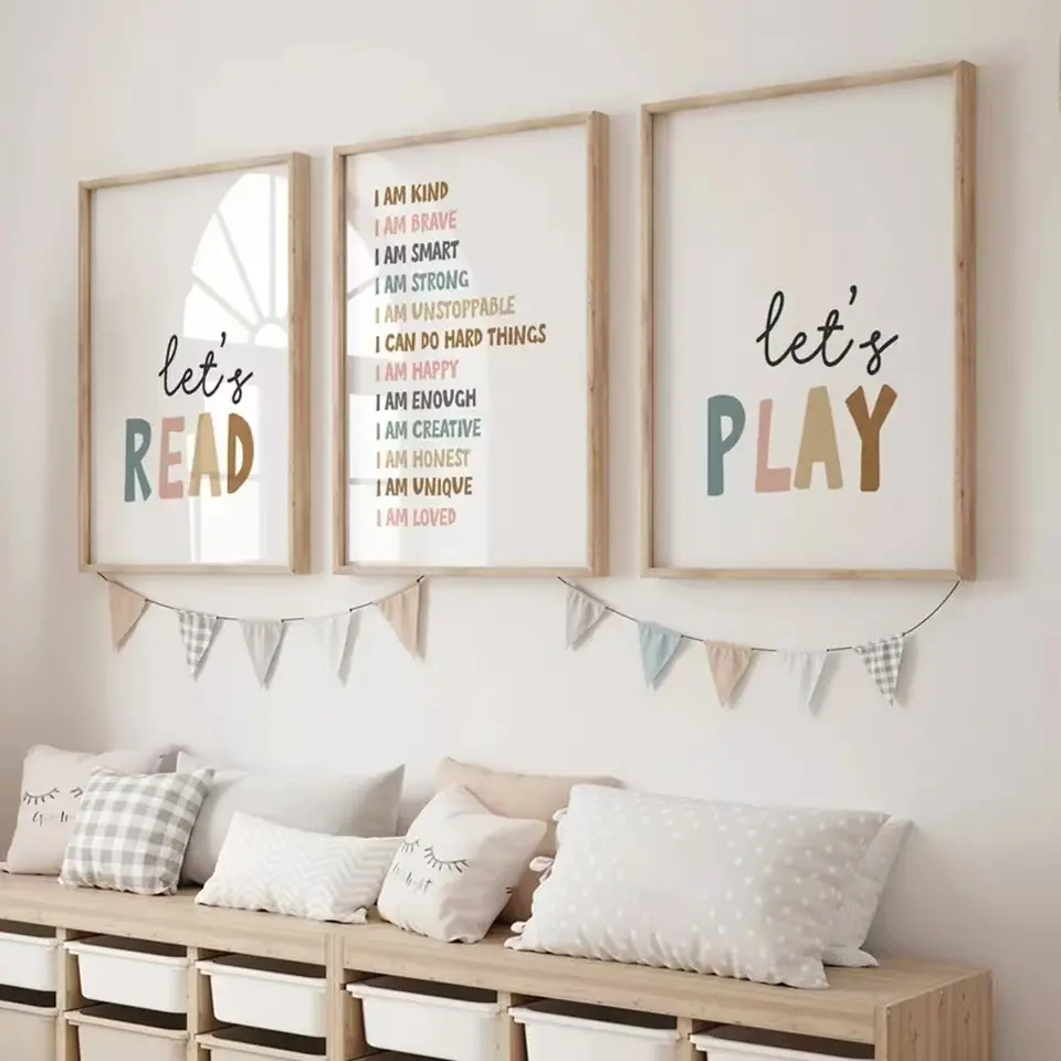 3pcs Positive Affirmations Canvas Wall Art, Living Room Decor, Bedroom Poster, Unframed Hanging Paintings, Unframed Art Print