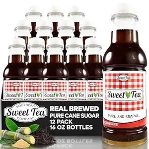 Real Brewed Southern Sweet Tea - Authentic Hospitality | Southern Sweet Tea Co. | 12-Pack 16oz Bottles