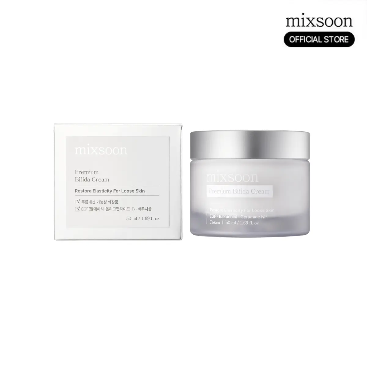 [mixsoon Official Shop] Premium Bifida Elasticity Barrier Cream 50ml - Hydrating Gentle Moisturizer with Shea, EGF, Ceramide NP for Firming, Dry Skin Repair, Wrinkle Care