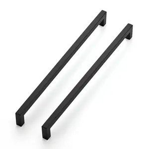 Ravinte 12-3/5 Inch Kitchen Square Cabinet Handles Cabinet Pulls Black Drawer Pulls Kitchen Cabinet Hardware Kitchen Handles for Cabinets Cupboard Handles Drawer Handles