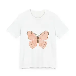 Peach Watercolor Butterfly Tee | Butterfly Shirt, Nature-Inspired Top