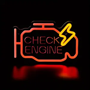 Halloween Engine Fault Indicator LED Neon Light, USB 5v Powered, Ideal for Car Garage Bar Game Room Men's Space Decor, Home Decor Lighting