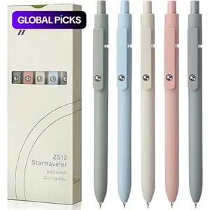 0.5mm Gel Pen, 5/10pcs Quick-Dry Black Refillable Ink Pens with Optional Refills, Fine-Point Smooth Writing Pens, Elegant Student Pen, Ballpoint Pen for School, Office Stationery Supplies & Home Supplies #GLOBAL PICKS