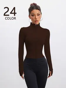 Women's Zipper Fitted Sporty Jacket Sports Running Top, Quick-Dry Design, Perfect Body Shape Display, Casual Fashion Outerwear
