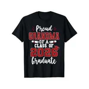 [100% Cotton] 100% CottonProud Grandma of A Class of 2026 Graduate Senior Graduation T-Shirt, Style 4, Unisex - Spring, Graduation Season, Easter, Mother'S Day Father'S Day, Cinco De Mayo Gifts for Dad, Mom, Parents, Friends, Oversized Tee