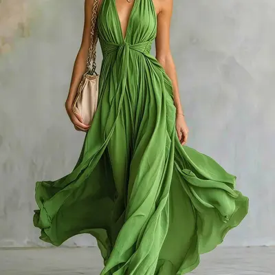 raise a toast satin plisse halter maxi dress Raise A Toast Satin Plisse Halter Maxi Dress - Emerald