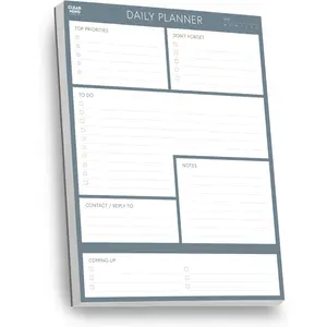 Daily Planner Desk Pad, Undated Tear Off To Do List Pad with Priorities and Notes, Thick 120gsm Paper, 100 Sheets, Small Desk Pad for Work Office, 5.6 x 8.3 Inches