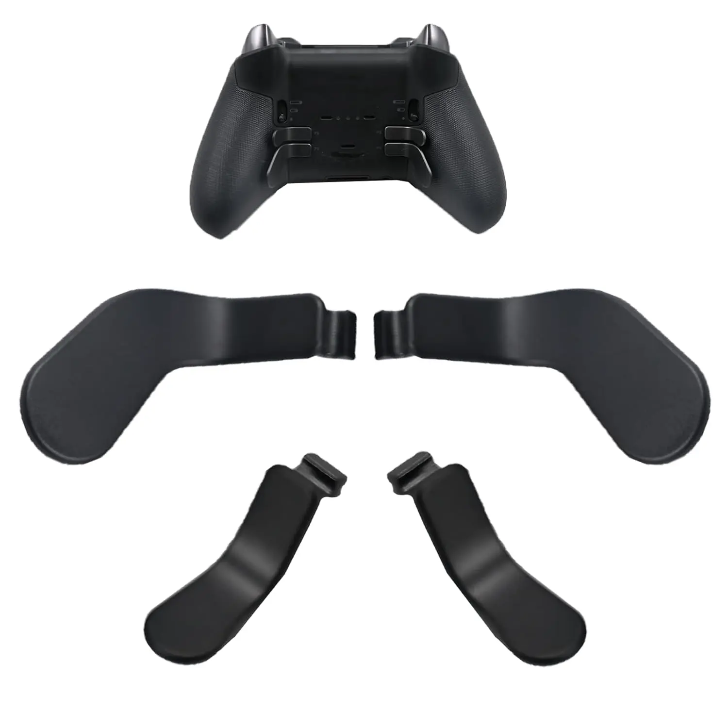 4 Pack Elite Controller Paddles for  Elite 2 Controller Paddles,Stainless Steel Elite Core Controller Paddle for  One Elite Controller Series 2,Elite Series 1,and Elite 2 Core Controller (Black) [video ]