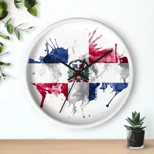 Unique Wall Clock Dominican Republic,American Pride Dominican,Pride Latino,Reloj,DR Flag,bandera dominicana,Pride Hispano,Personalizate item