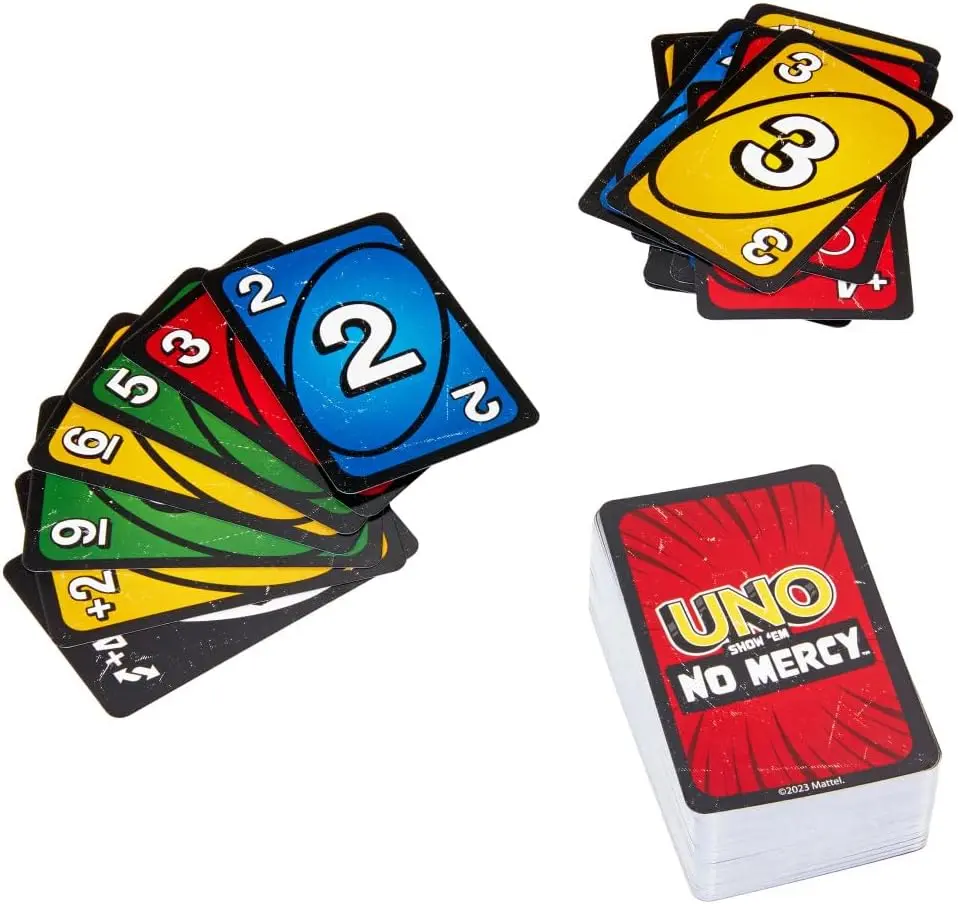 UNO Show ‘em No Mercy Card Game for Kids, Adults & Family Parties & Travel with Extra Cards, Special Rules & Tougher Penalties