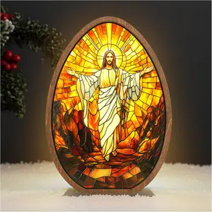 He is Risen Gifts for Adults, Easter Decor Resurrection Scene Empty Tomb, Christian Table Decorations Indoor, Catholic Cross Jesus Religious Easter Gifts Decor (Jesus)