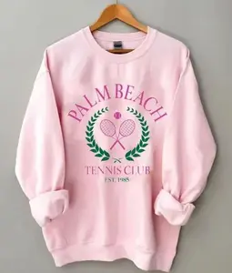 Tennis Sweatshirt, Palm Beach Sweatshirt, Tennis Club Sweatshirt, Tennis Sweater, Preppy Sweatshirt, Vintage Sweatshirt, Country Club Shirt