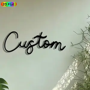 1pc Custom Calligraphy Metal Wall Art, Personalized Script Statue Mural, Artistic Metalwork, Intricate Craftsmanship, Perfect for Anniversary, Housewarming Decor, Perfect for Living Room Bedroom Office Decor, Ideal Gift for Personalized Decor Enthusiasts.