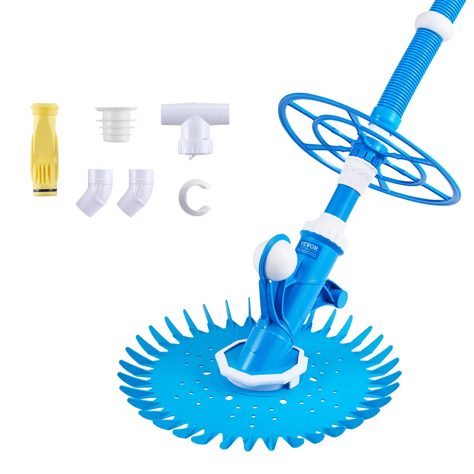 【Summerfinds】VEVOR Suction Pool Cleaner, Automatic Pool Vacuum Cleaner, Suction Side Automatic Pool Cleaner, Suction Vacuum Pool Sweeper with 12 Hoses, for In-ground Pool and Above-ground Pool Up to 20 x 35 ft Pool Accessories Anti Clog Nozzles