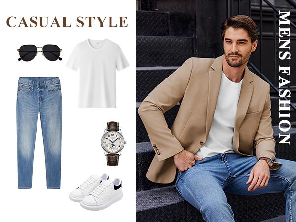 COOFANDY Men's Casual Blazer Regular Fit Lightweight Sport Coats One Button Suit Jacket Dress Blazer Jackets