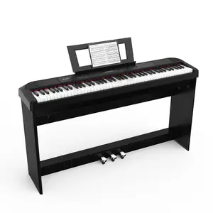【GARVEE】Keyboard Piano, Weighted Digital Piano 88 Key, Portable Electric Keyboard Piano with Power Supply and Wood Stand, Piano Keyboard Set for Beginners and Professionals