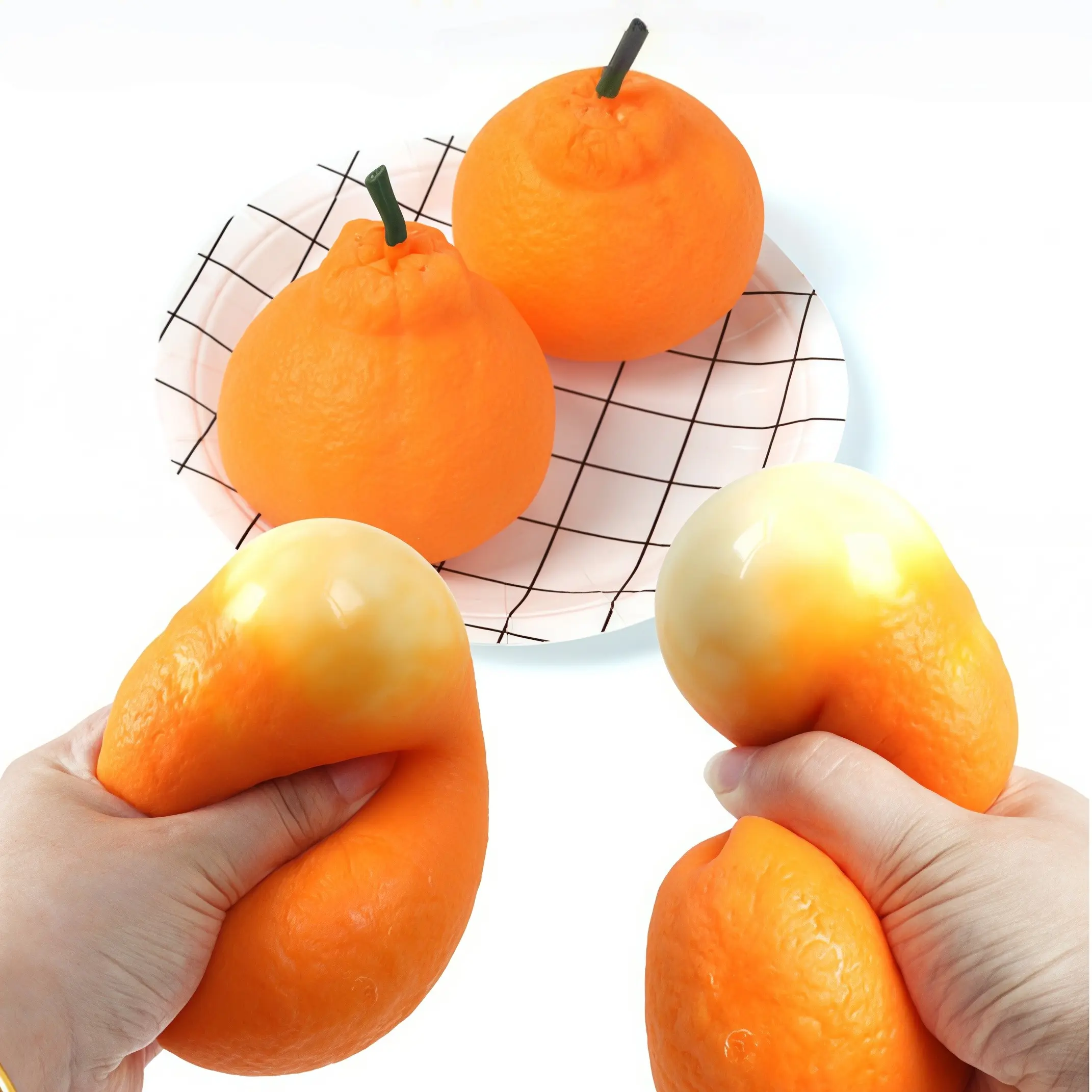 Cute Orange Shape Simulated Squishy Toy - Non-Toxic, Unisex Slow Rebound Stress Relief Fidget Toy with Squeeze, Stretchable, Twist Functions - Oddly Satisfying On-the-Go Fun for Kids - Aids Fidgeting, Sensory Play