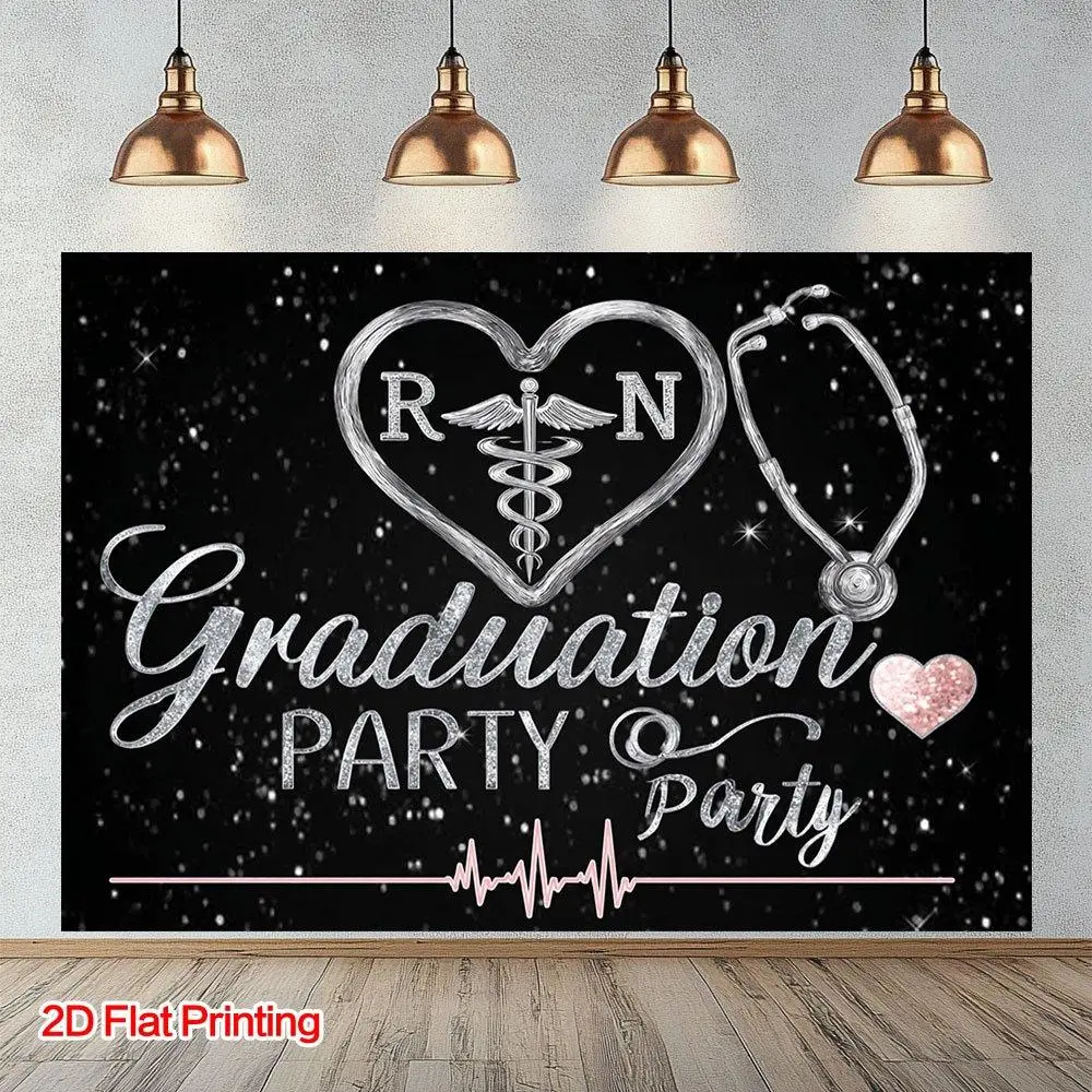 2D Flat, 1pc Nurse Graduation & Theme Background Suitable for Pastoral Vibe, Product Display Photo Props, Indoor/Outdoor Decor - Polyester Fabric for Nursing Parties, Studio Backdrops, Courtyard, Banners, One-Piece