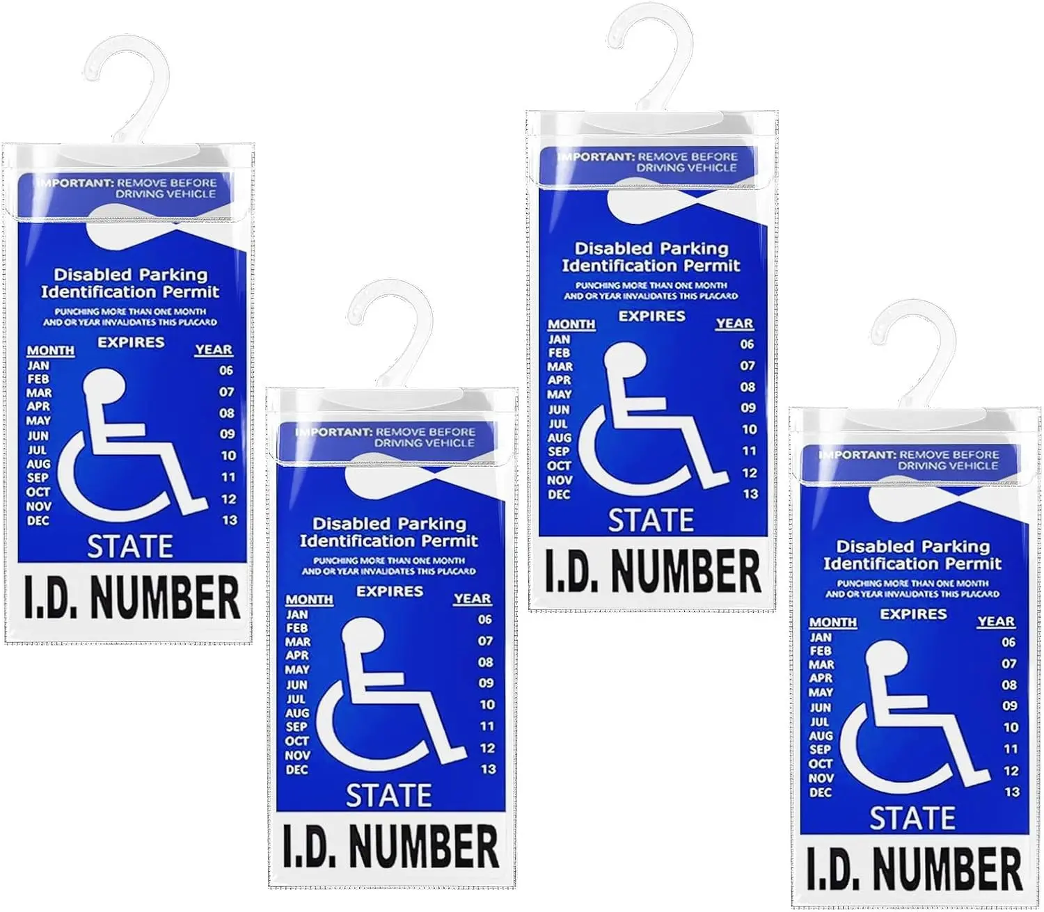 Handicap Placard Holder for Auto, Ultra Transparent Handicapped Placard Holder, Disabled Parking Permit Holder, Handicap Parking Placard Holder Sign Holder with Large Hanger (2)