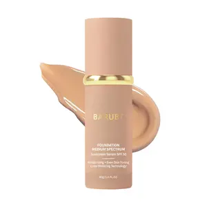 Biological Skin Tone Medium Spectrum Sunscreen UV Foundation, Full Coverage Oil Control Waterproof Moisturizing Hydrating Repair, Spf50 Long-Lasting Natural Finish