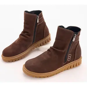 Spring Step Leather Ruched Ankle Boots - Addlyn