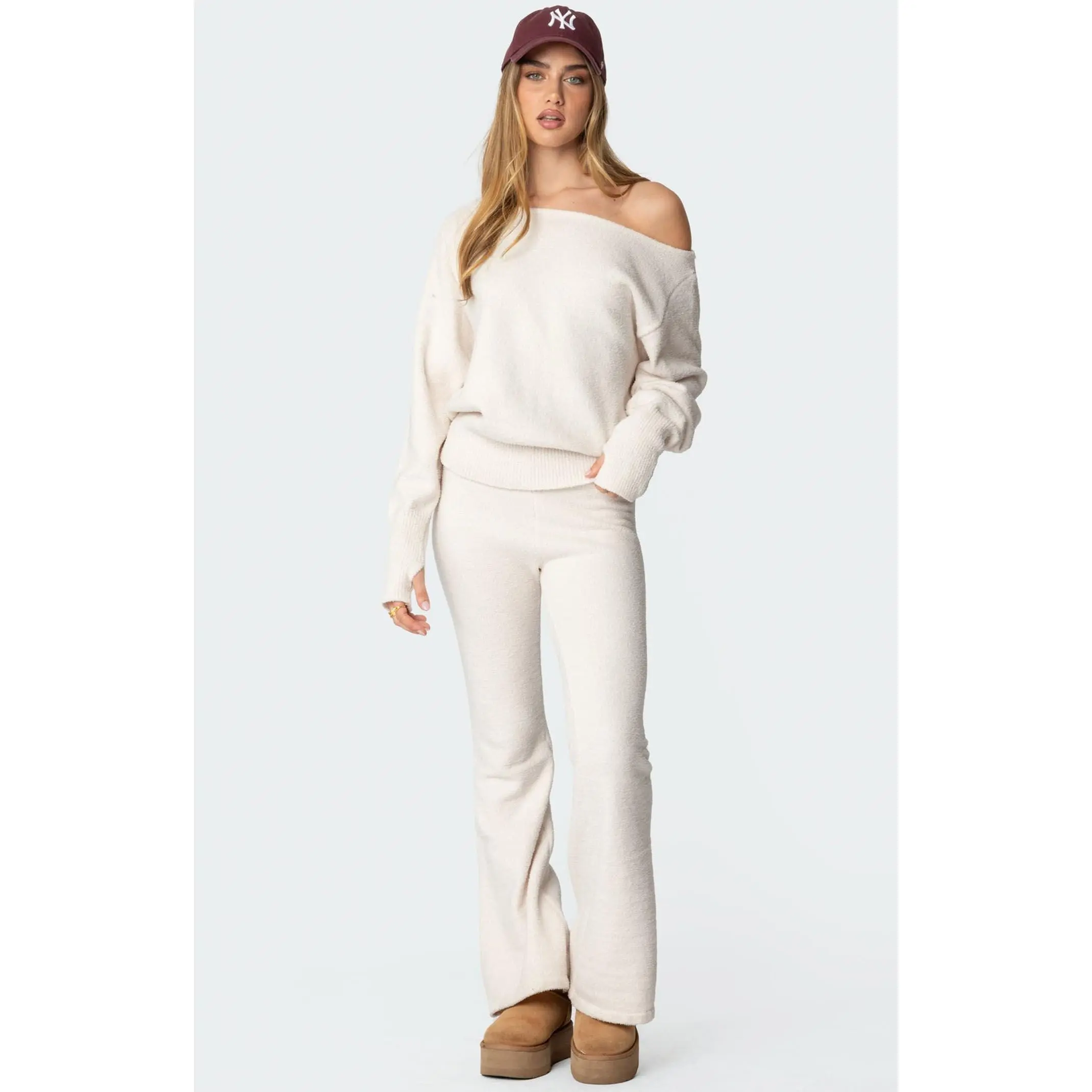Edikted Women's Plush Flared Pants