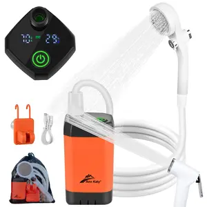 Portable Camping Shower- Travel Accessories for Outdoor Trips, Battery-Powered with Strong Water Pressure, Ideal for Camping & Hiking, and indoor cleaning tools.Also suitable for apartment living.