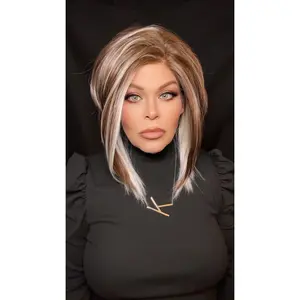 LILY White Ribbon Brunette 13x3 lace front free part, premium heat resistant Custom Designed WBR wig