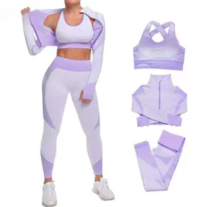 3-Piece Seamless Workout Set |     Gym/Yoga/Running |     Women��s Fitness/Sports/School Sportswear