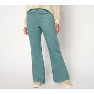 AnyBody Tall Washed Colored Denim Baby Flare Pants AnyBody Tall Washed Colored Denim Baby Flare Pants