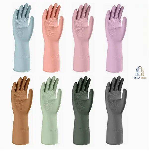 Waterproof Latex Dishwashing Gloves, Reusable Non-Slip Kitchen Cleaning Gloves, Durable Rubber Household Gloves for Washing Dishes, Gardening & Cleaning Tasks