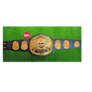 SMOKING SKULL STONE COLD WORLD HEAVYWEIGHT CHAMPIONSHIP 4mm Replica Belt Zinc with hard case and leather belt