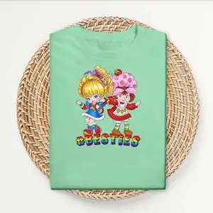 Rainbow Brite Strawberry Shortcake Besties Vantage T-Shirt.   Comfortable, Graphic, Cute Casual Womenswear. vintage for shirts women