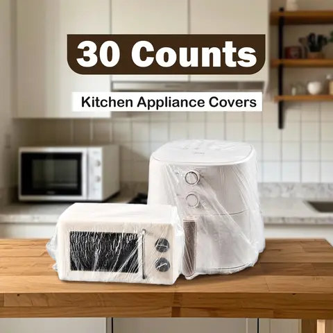 30 Counts Clear Small Appliance Covers, Appliance Dust Cover for Kitchen Counter, Kitchen Appliance Covers for Toaster Oven, Blender, Meat Slicer, Air Fryer, Food Processor, Egg Beater and more
